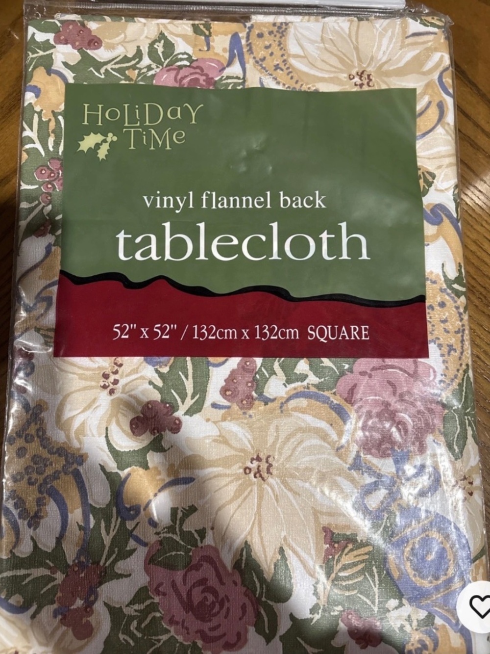 Holiday Time Christmas Tablecloth  60” Round
